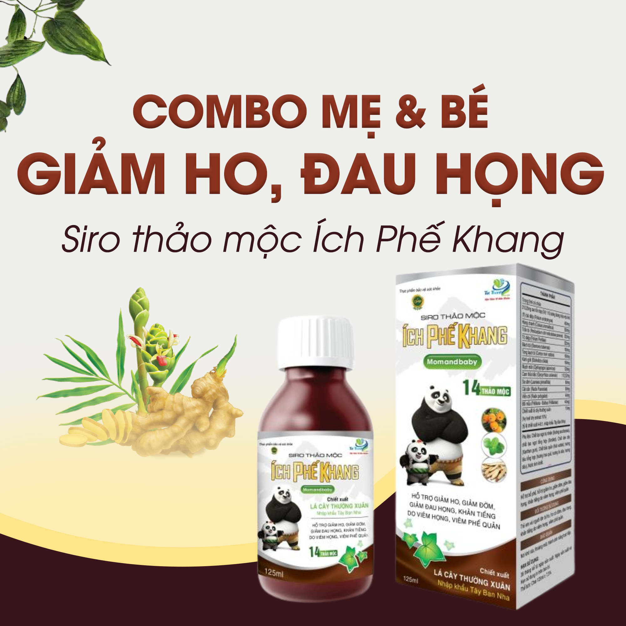 Siro thảo mộc Ích Phế Khang Mom And Baby (Combo 2 chai)